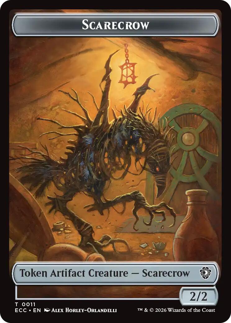 Scarecrow // Treasure Double-Sided Token [Lorwyn Eclipsed Tokens] | Good Games Morley