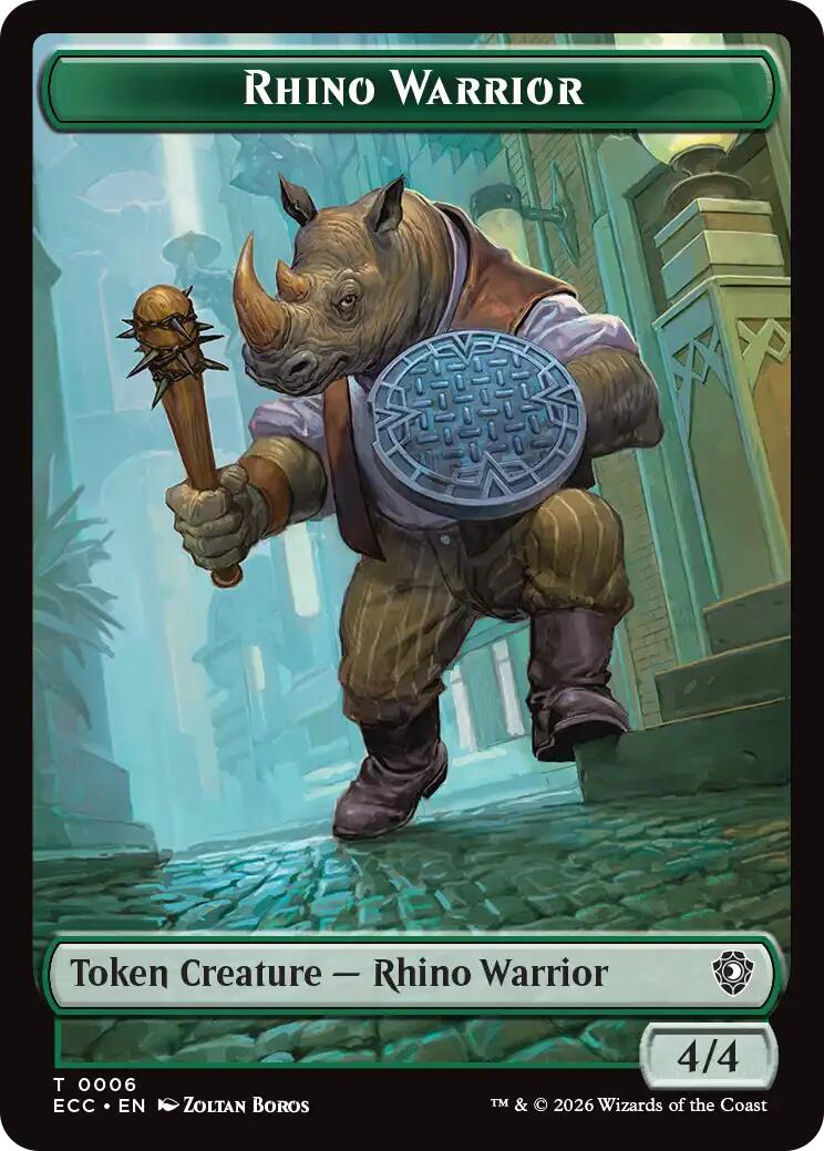 Rhino Warrior // Elemental (0010) Double-Sided Token [Lorwyn Eclipsed Tokens] | Good Games Morley