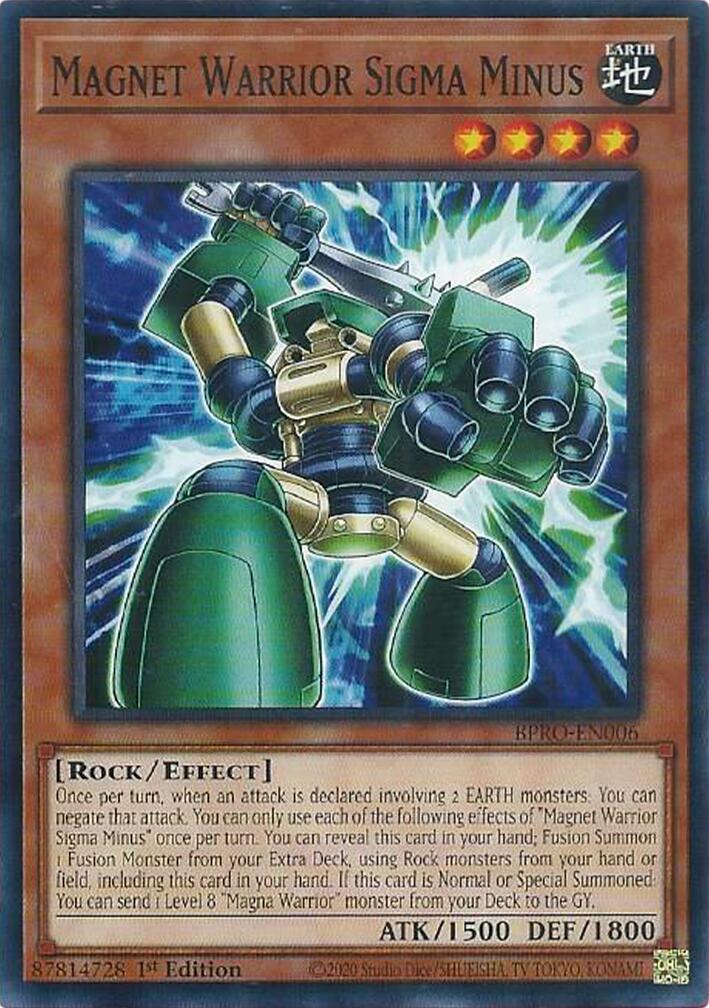 Magnet Warrior Sigma Minus [BPRO-EN006] Common | Good Games Morley