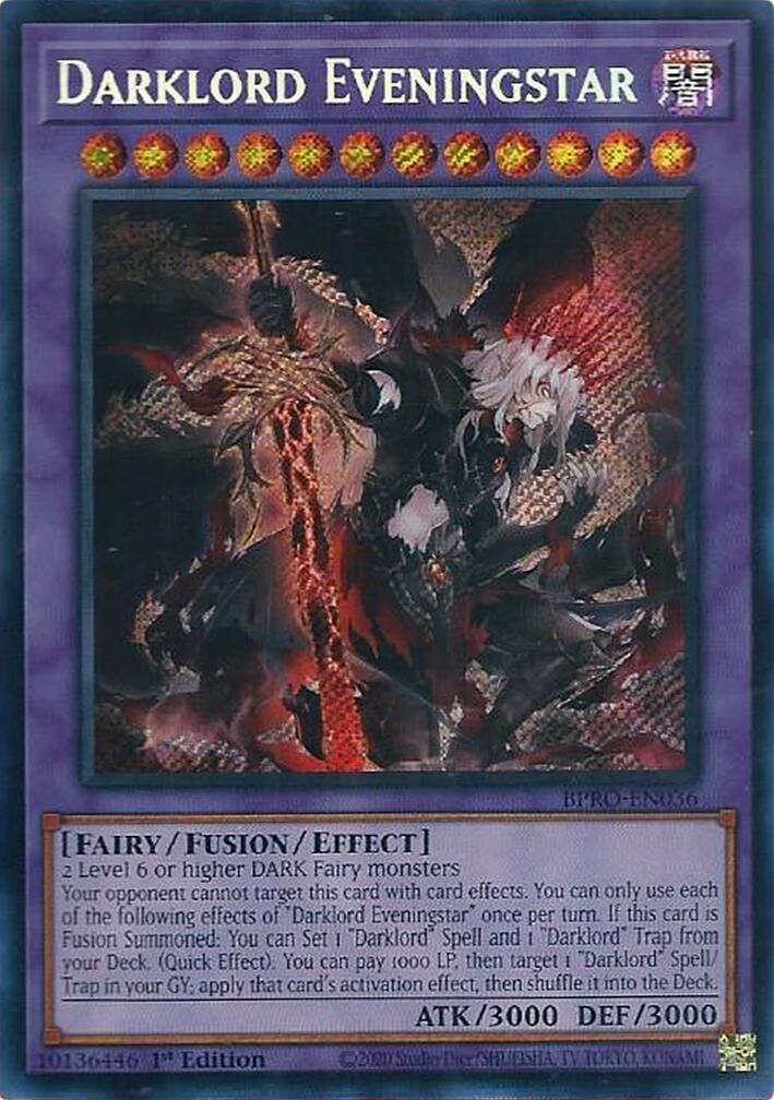 Darklord Eveningstar [BPRO-EN036] Secret Rare | Good Games Morley