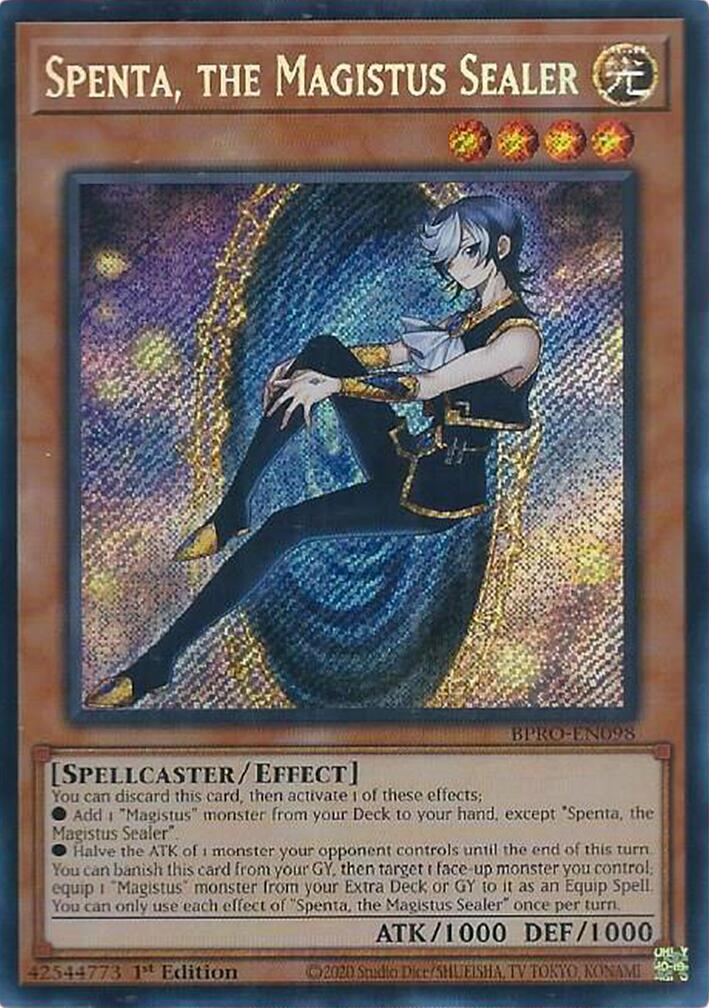 Spenta, the Magistus Sealer [BPRO-EN098] Secret Rare | Good Games Morley