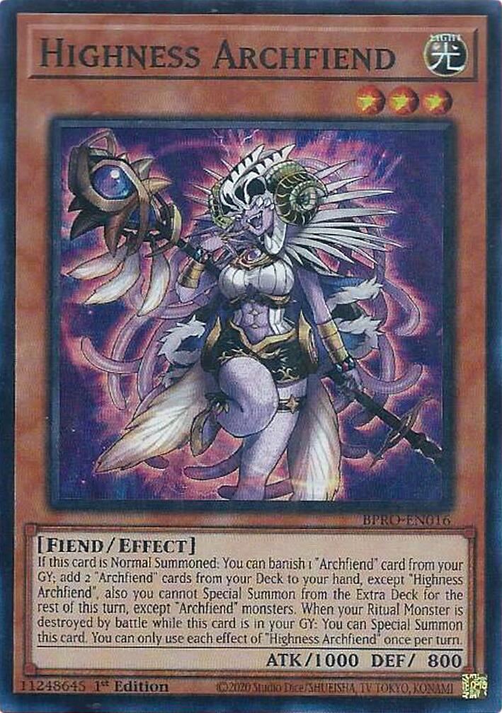 Highness Archfiend [BPRO-EN016] Super Rare | Good Games Morley