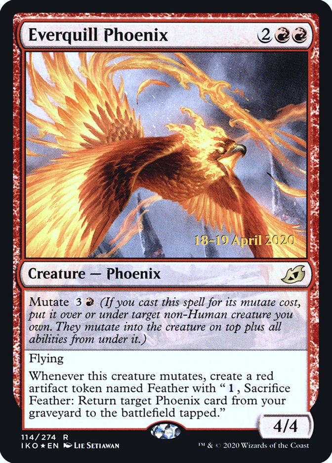 Everquill Phoenix [Ikoria: Lair of Behemoths Prerelease Promos] | Good Games Morley