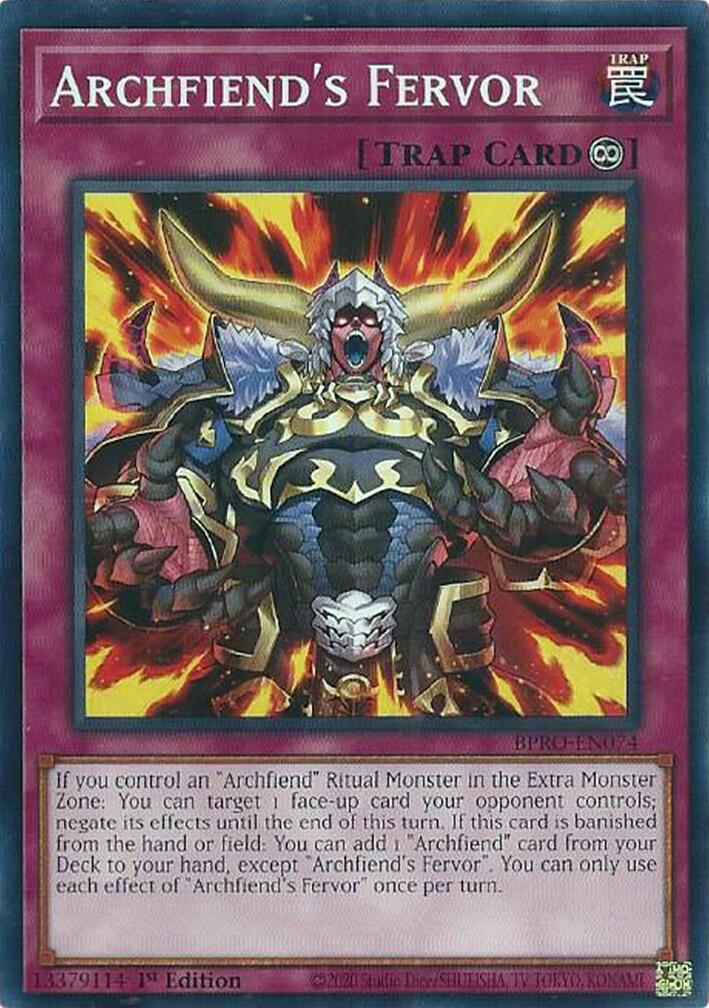 Archfiend's Fervor [BPRO-EN074] Common | Good Games Morley