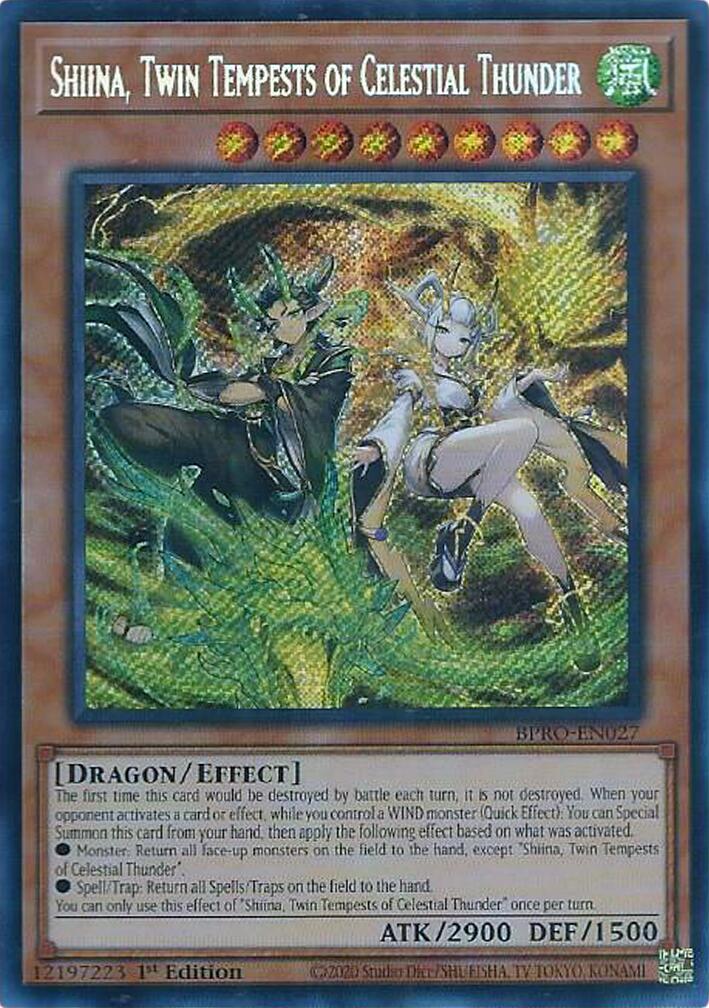 Shiina, Twin Tempests of Celestial Thunder [BPRO-EN027] Secret Rare | Good Games Morley
