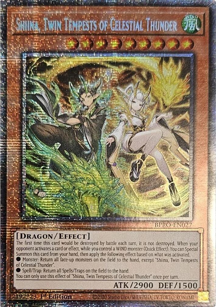 Shiina, Twin Tempests of Celestial Thunder [BPRO-EN027] Starlight Rare | Good Games Morley