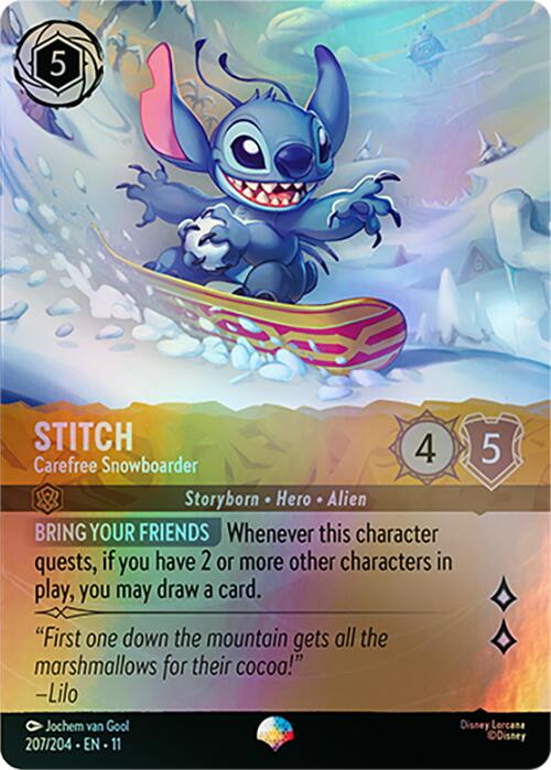 Stitch - Carefree Snowboarder (Epic) (207/204) [Winterspell] | Good Games Morley