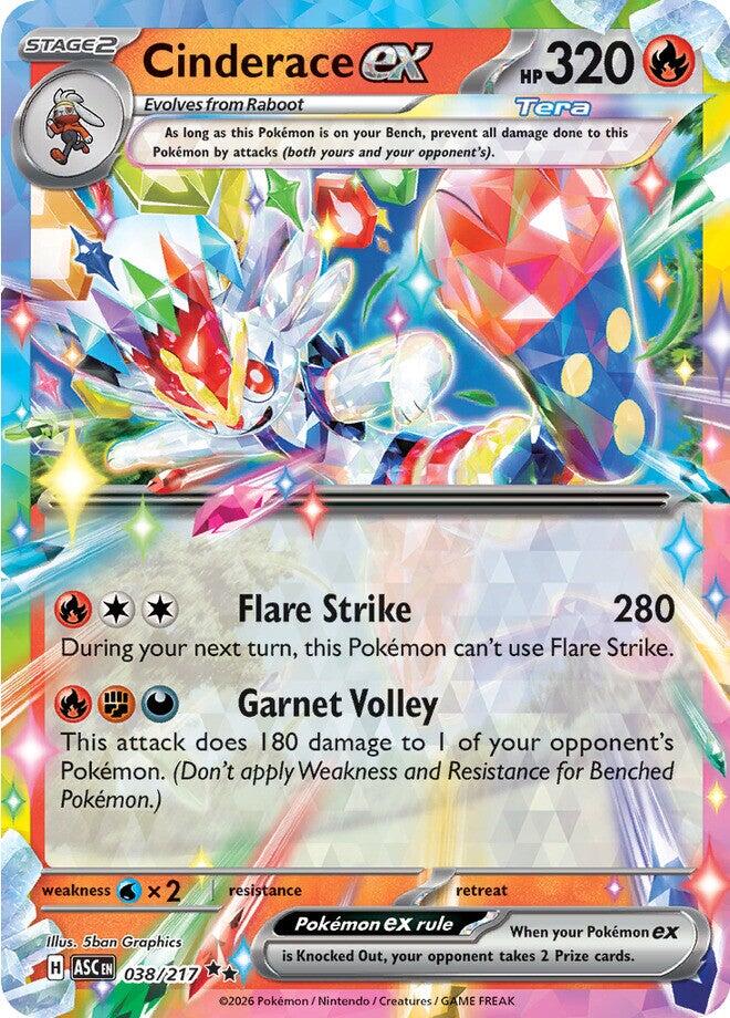 Cinderace ex (038/217) [Mega Evolution: Ascended Heroes] | Good Games Morley