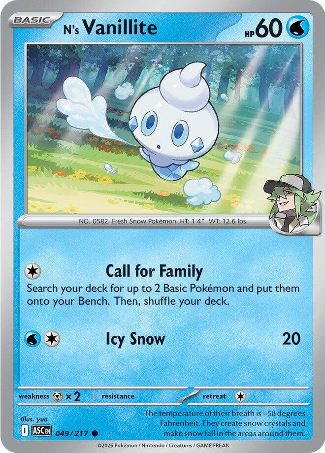 N's Vanillite (049/217) [Mega Evolution: Ascended Heroes] | Good Games Morley