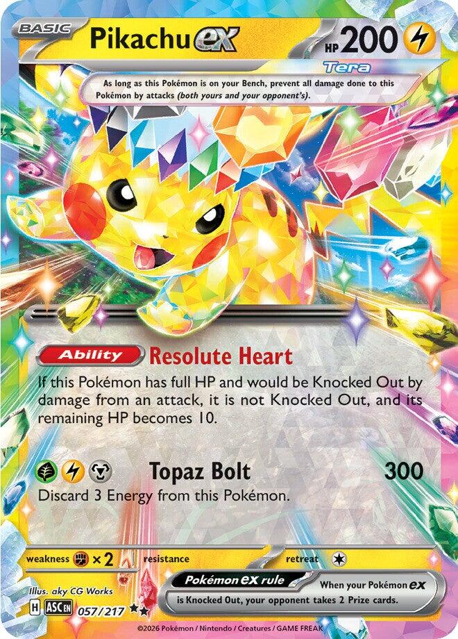 Pikachu ex (057/217) [Mega Evolution: Ascended Heroes] | Good Games Morley