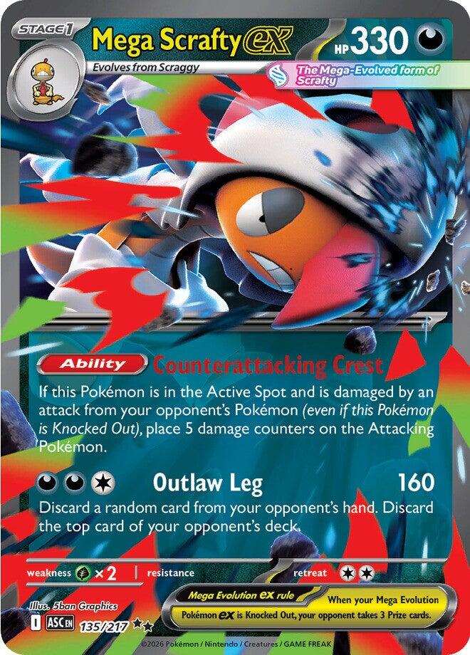 Mega Scrafty ex (135/217) [Mega Evolution: Ascended Heroes] | Good Games Morley