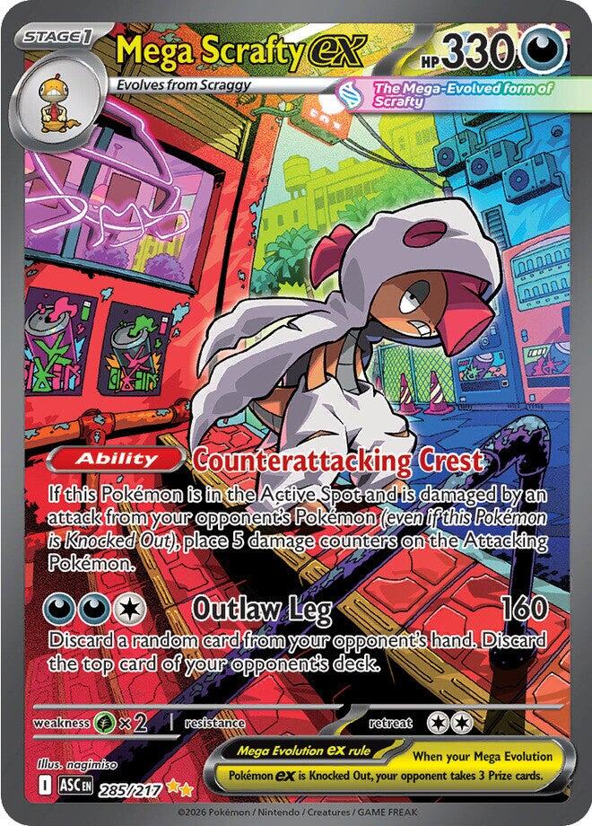 Mega Scrafty ex (285/217) [Mega Evolution: Ascended Heroes] | Good Games Morley