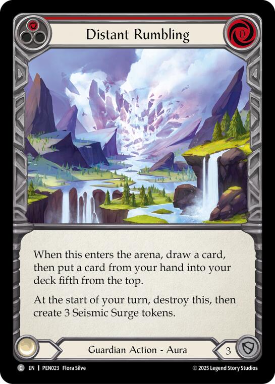 Distant Rumbling (Red) (Rainbow Foil) [PEN023] (Compendium of Rathe)  Rainbow Foil | Good Games Morley