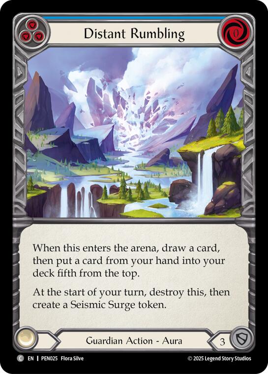 Distant Rumbling (Blue) (Rainbow Foil) [PEN025] (Compendium of Rathe)  Rainbow Foil | Good Games Morley