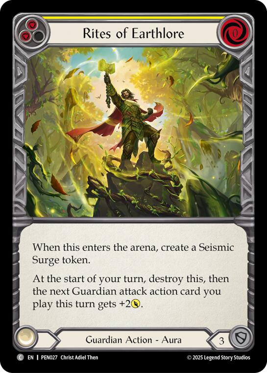 Rites Of Earthlore (Yellow) (Rainbow Foil) [PEN027] (Compendium of Rathe)  Rainbow Foil | Good Games Morley