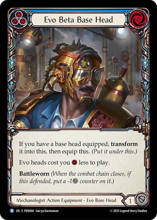 Evo Beta Base Head (Blue) (Cold Foil) [PEN068] (Compendium of Rathe)  Cold Foil | Good Games Morley