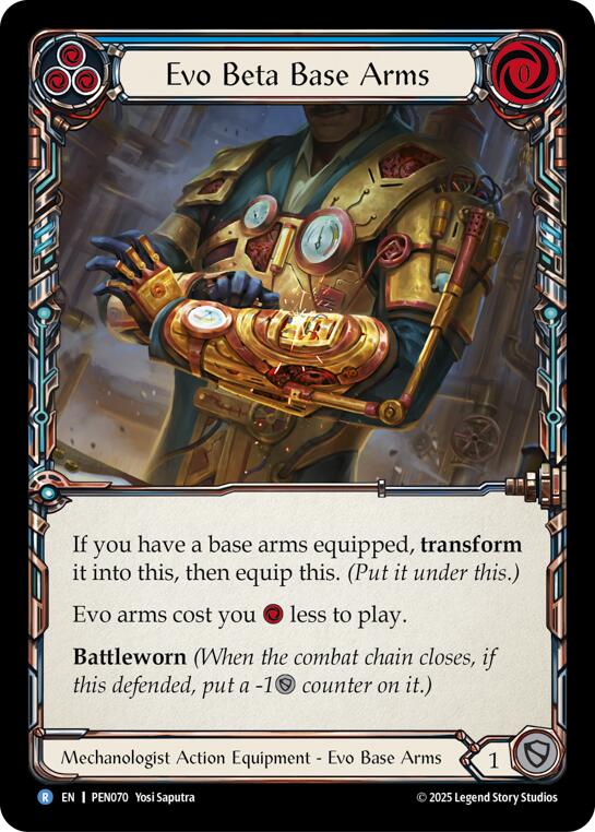 Evo Beta Base Arms (Blue) (Cold Foil) [PEN070] (Compendium of Rathe)  Cold Foil | Good Games Morley