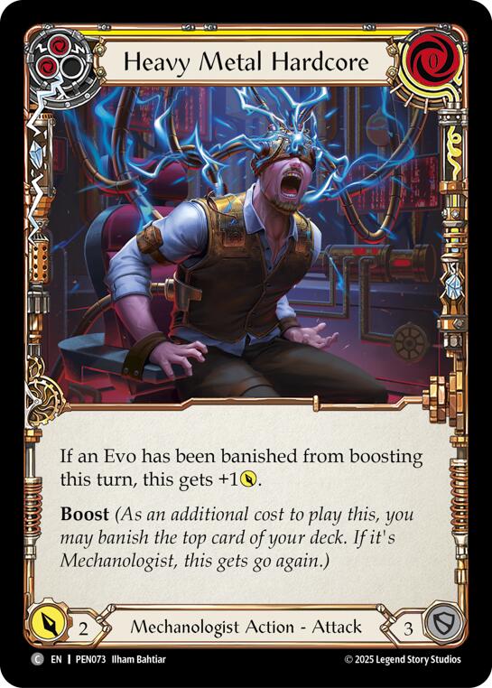 Heavy Metal Hardcore (Yellow) (Rainbow Foil) [PEN073] (Compendium of Rathe)  Rainbow Foil | Good Games Morley