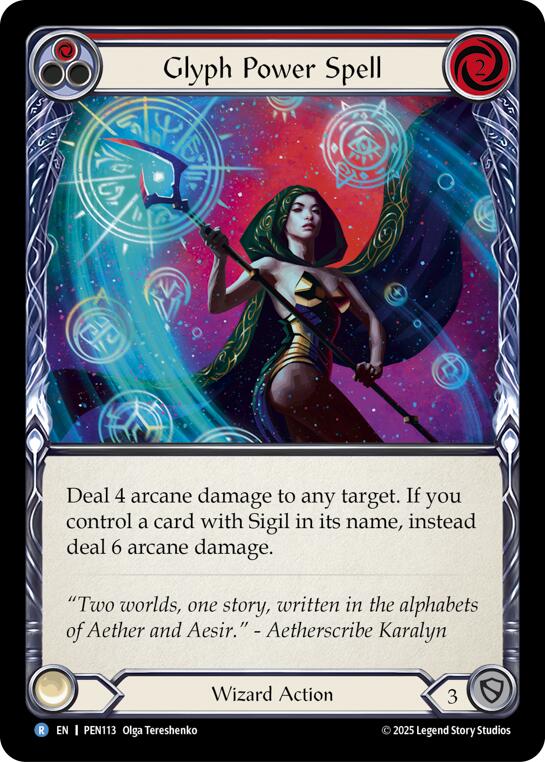 Glyph Power Spell (Red) (Rainbow Foil) [PEN113] (Compendium of Rathe)  Rainbow Foil | Good Games Morley