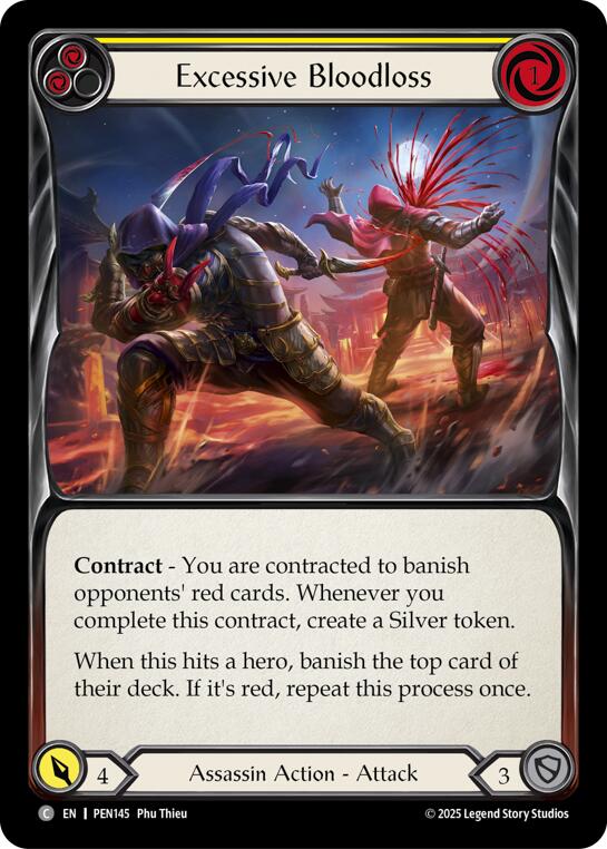 Excessive Bloodloss (Yellow) (Rainbow Foil) [PEN145] (Compendium of Rathe)  Rainbow Foil | Good Games Morley