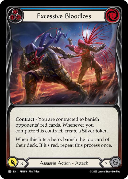 Excessive Bloodloss (Blue) (Rainbow Foil) [PEN146] (Compendium of Rathe)  Rainbow Foil | Good Games Morley
