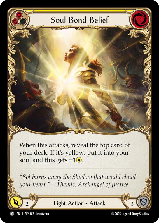 Soul Bond Belief (Yellow) (Regular) [PEN187] (Compendium of Rathe) | Good Games Morley