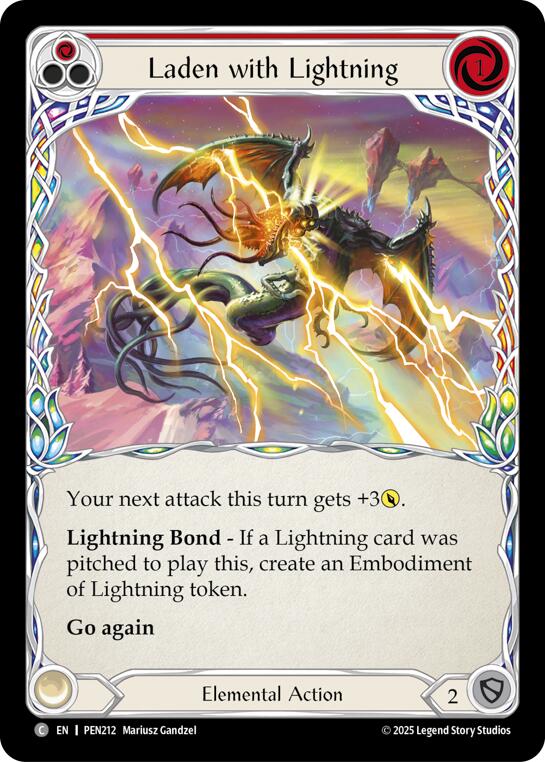 Laden With Lightning (Red) (Rainbow Foil) [PEN212] (Compendium of Rathe)  Rainbow Foil | Good Games Morley
