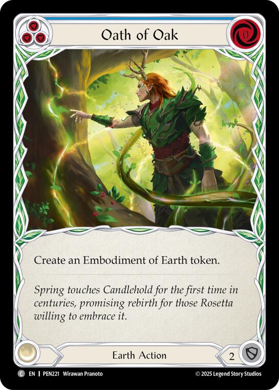 Oath Of Oak (Blue) (Rainbow Foil) [PEN221] (Compendium of Rathe)  Rainbow Foil | Good Games Morley