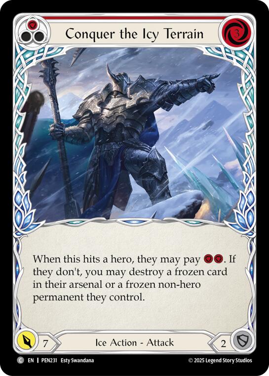 Conquer The Icy Terrain (Red) (Rainbow Foil) [PEN231] (Compendium of Rathe)  Rainbow Foil | Good Games Morley