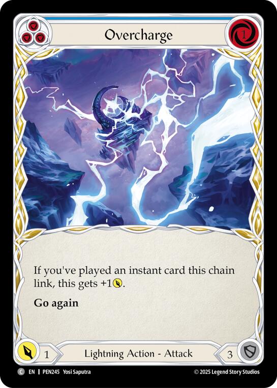 Overcharge (Blue) (Rainbow Foil) [PEN245] (Compendium of Rathe)  Rainbow Foil | Good Games Morley