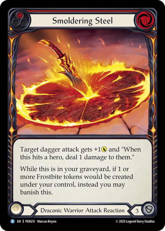Smoldering Steel (Red) (Rainbow Foil) [PEN251] (Compendium of Rathe)  Rainbow Foil | Good Games Morley