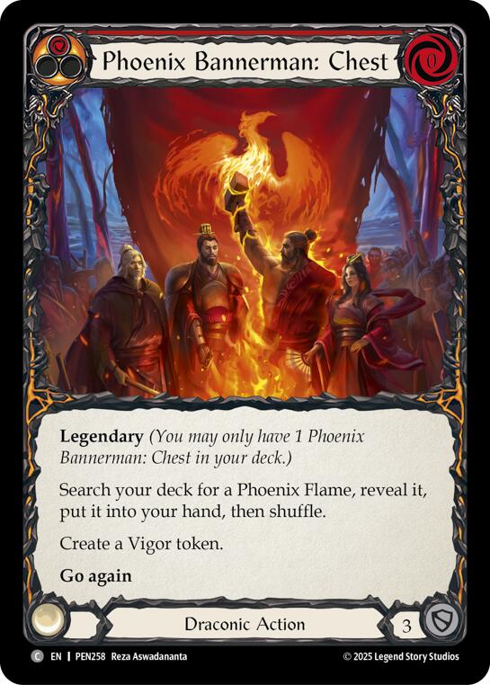 Phoenix Bannerman Chest (Red) (Rainbow Foil) [PEN258] (Compendium of Rathe)  Rainbow Foil | Good Games Morley