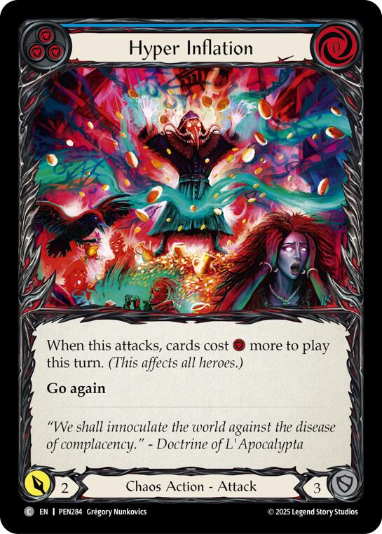 Hyper Inflation (Blue) (Rainbow Foil) [PEN284] (Compendium of Rathe)  Rainbow Foil | Good Games Morley