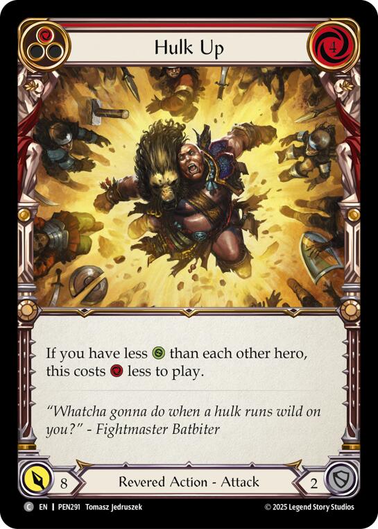 Hulk Up (Red) (Rainbow Foil) [PEN291] (Compendium of Rathe)  Rainbow Foil | Good Games Morley