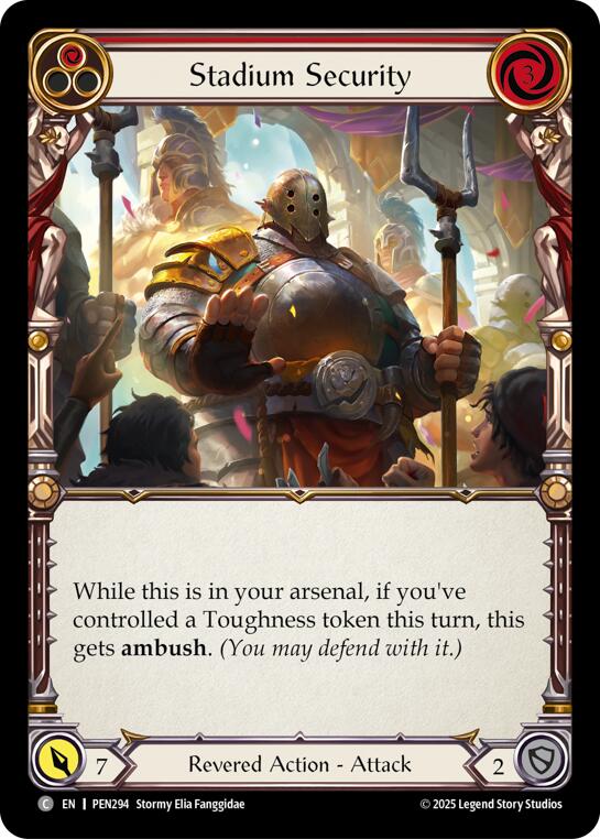 Stadium Security (Red) (Rainbow Foil) [PEN294] (Compendium of Rathe)  Rainbow Foil | Good Games Morley