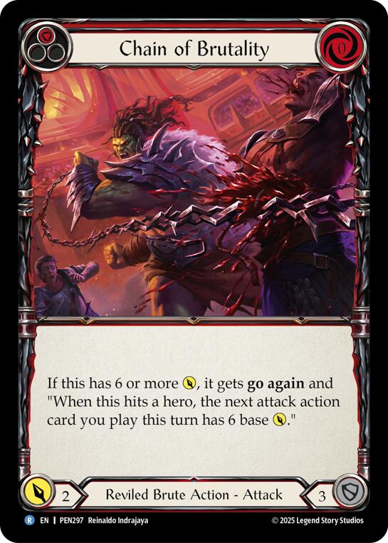 Chain Brutality (Red) (Rainbow Foil) [PEN297] (Compendium of Rathe)  Rainbow Foil | Good Games Morley