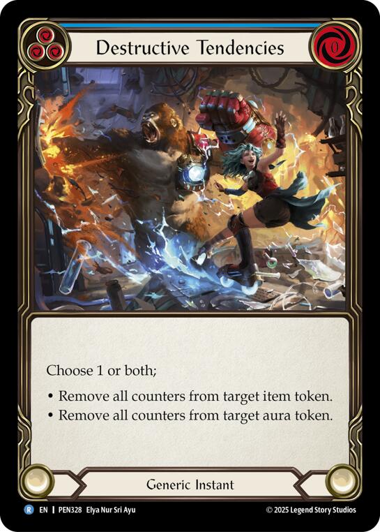 Destructive Tendencies (Blue) (Rainbow Foil) [PEN328] (Compendium of Rathe)  Rainbow Foil | Good Games Morley