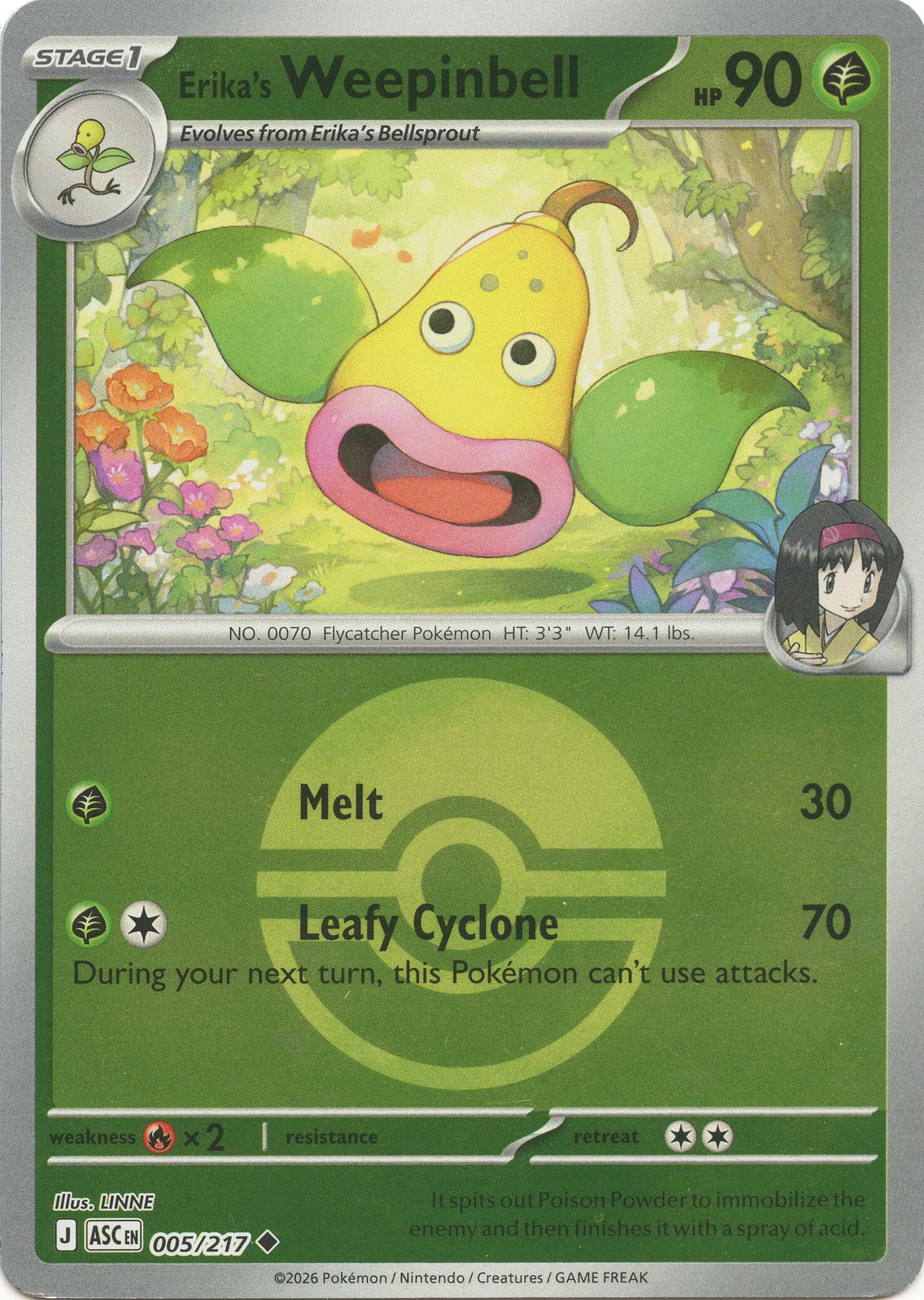 Erika's Weepinbell (005/217) (Poke Ball) [Mega Evolution: Ascended Heroes] | Good Games Morley