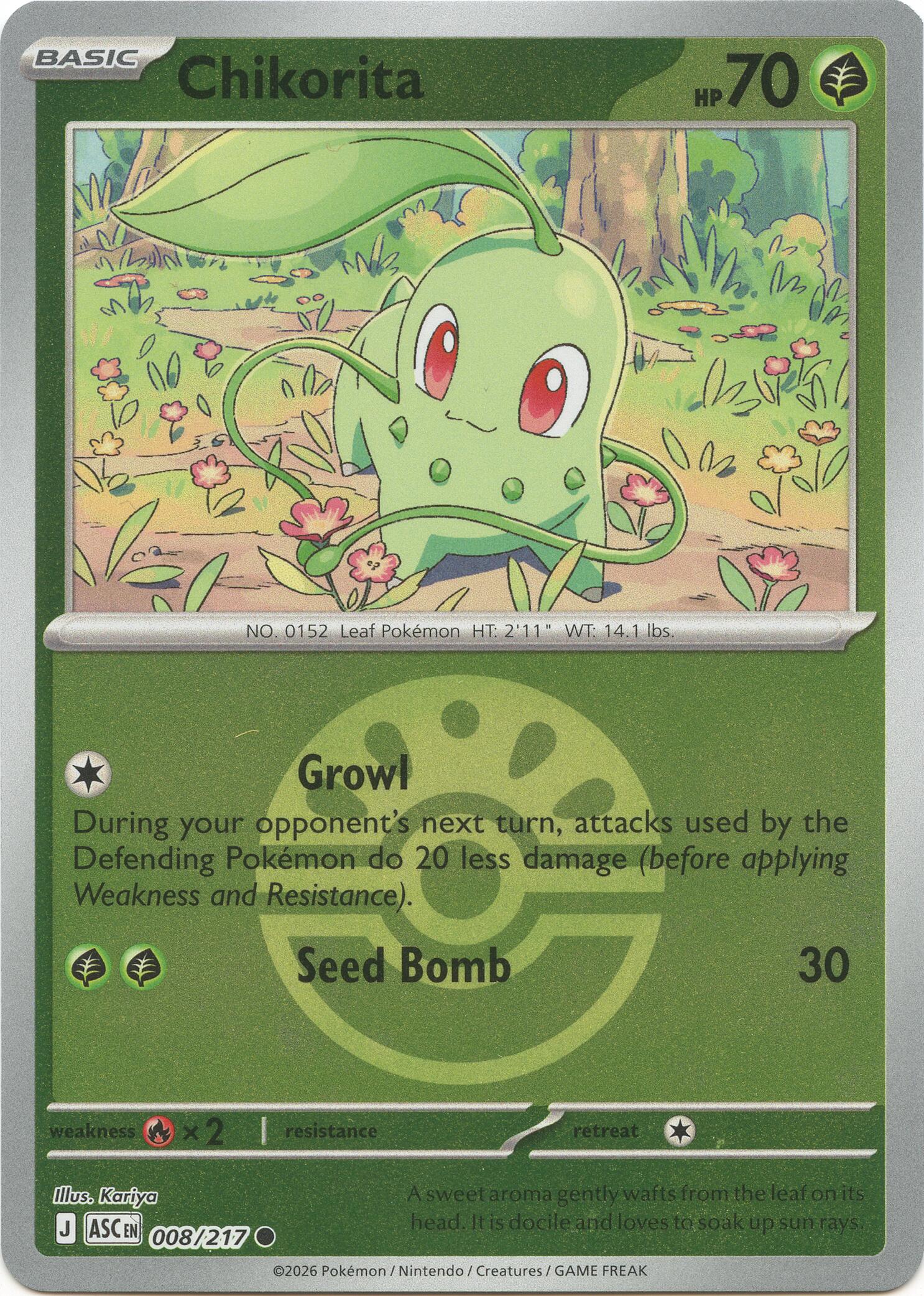 Chikorita (008/217) (Friend Ball) [Mega Evolution: Ascended Heroes] | Good Games Morley