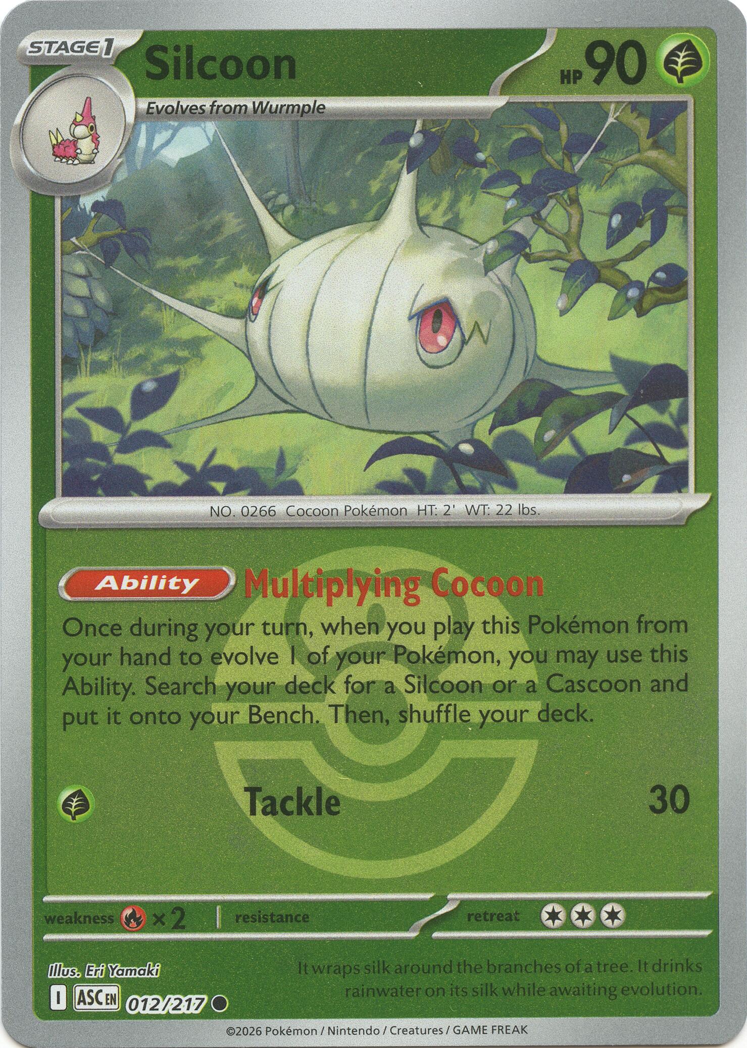 Silcoon (012/217) (Love Ball) [Mega Evolution: Ascended Heroes] | Good Games Morley