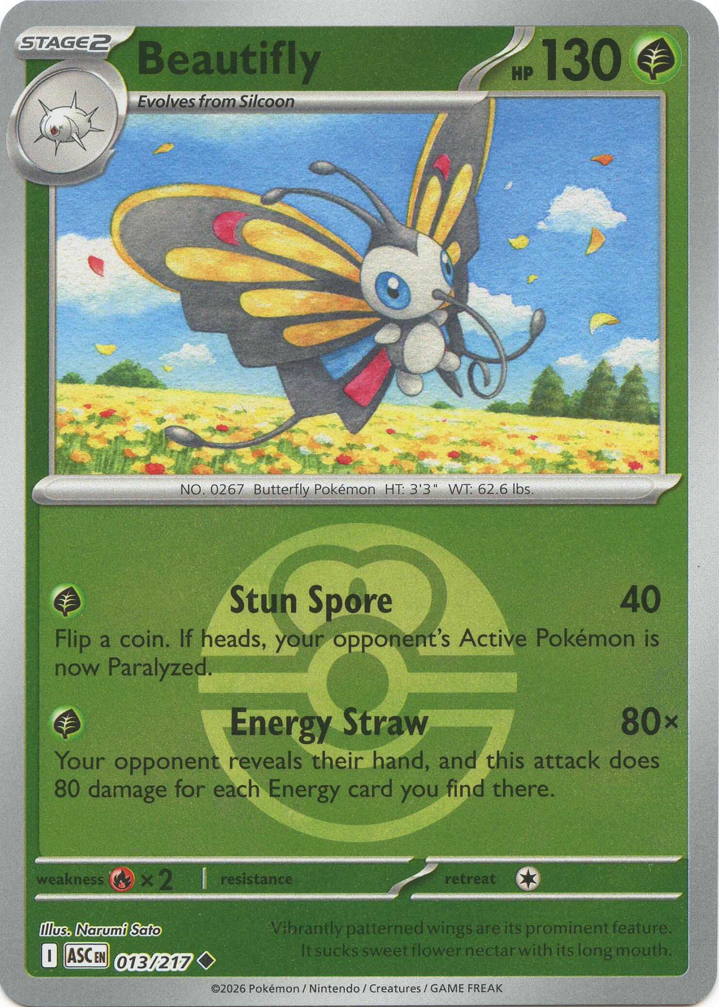 Beautifly (013/217) (Love Ball) [Mega Evolution: Ascended Heroes] | Good Games Morley