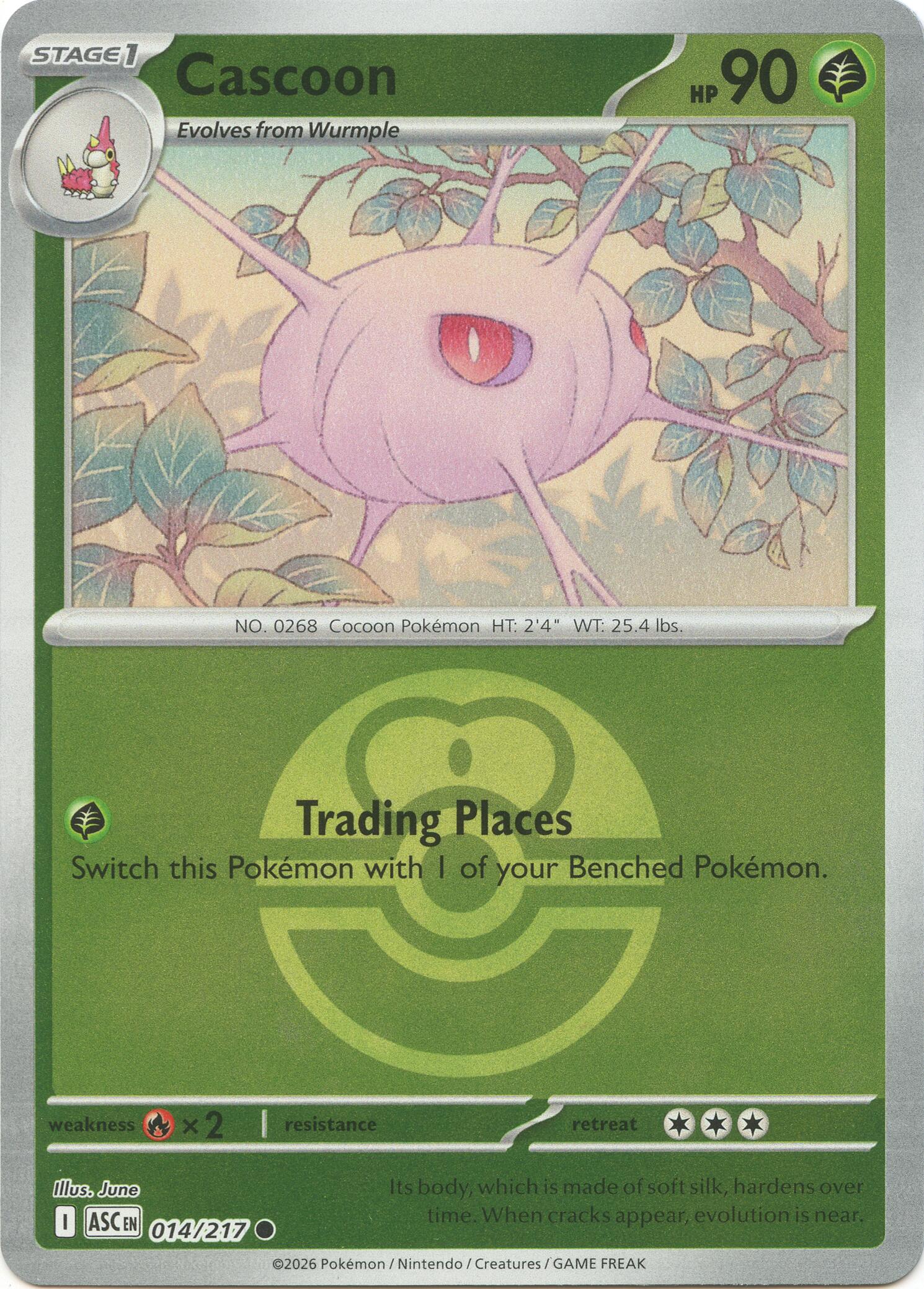 Cascoon (014/217) (Love Ball) [Mega Evolution: Ascended Heroes] | Good Games Morley