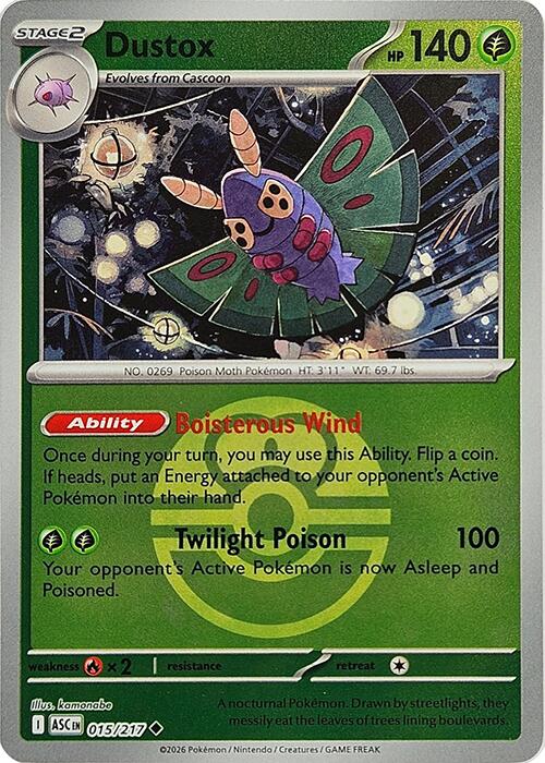 Dustox (015/217) (Love Ball) [Mega Evolution: Ascended Heroes] | Good Games Morley