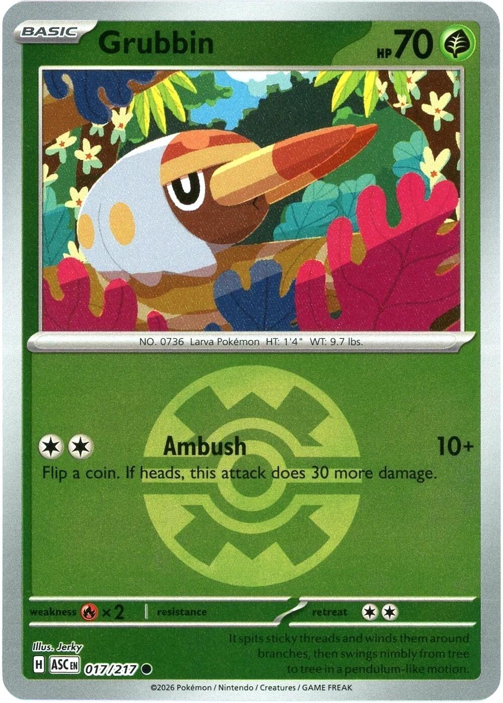 Grubbin (017/217) (Quick Ball) [Mega Evolution: Ascended Heroes] | Good Games Morley