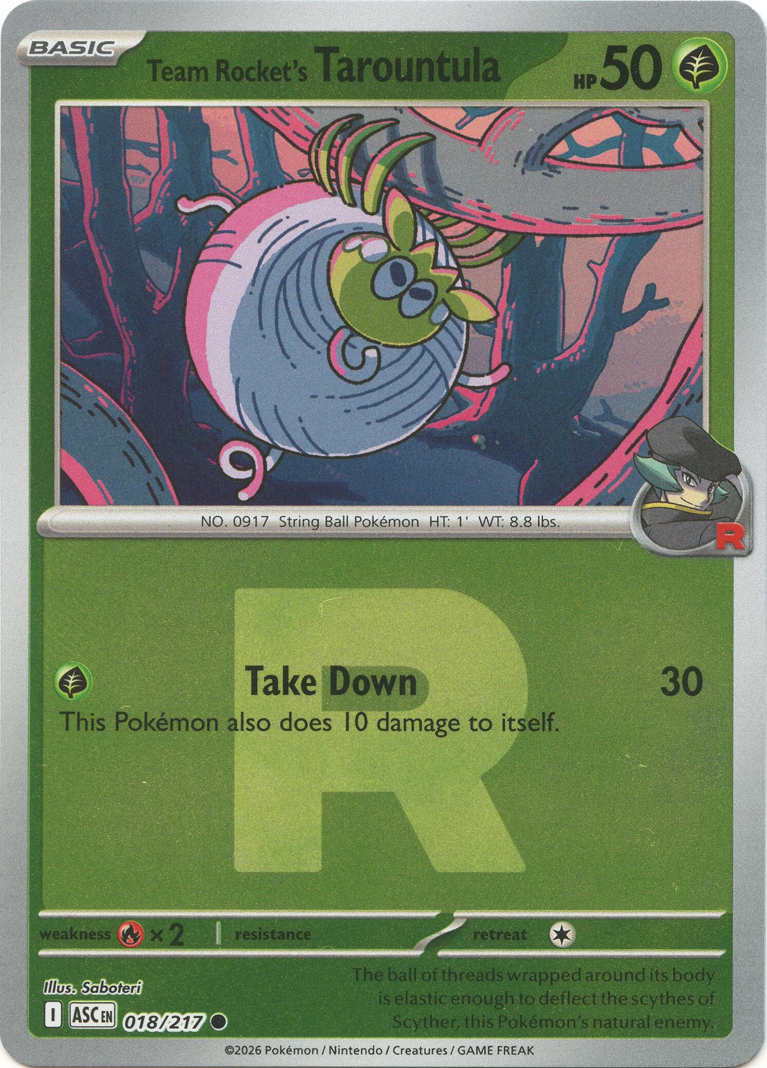 Team Rocket's Tarountula (018/217) (Team Rocket) [Mega Evolution: Ascended Heroes] | Good Games Morley