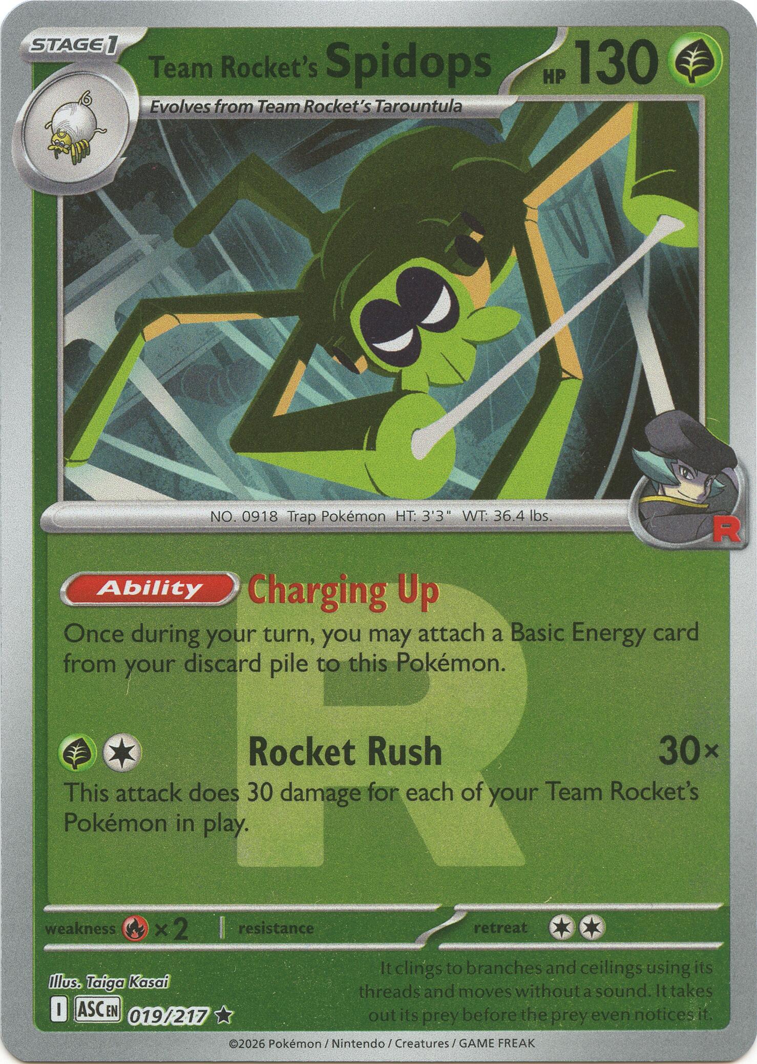 Team Rocket's Spidops (019/217) (Team Rocket) [Mega Evolution: Ascended Heroes] | Good Games Morley