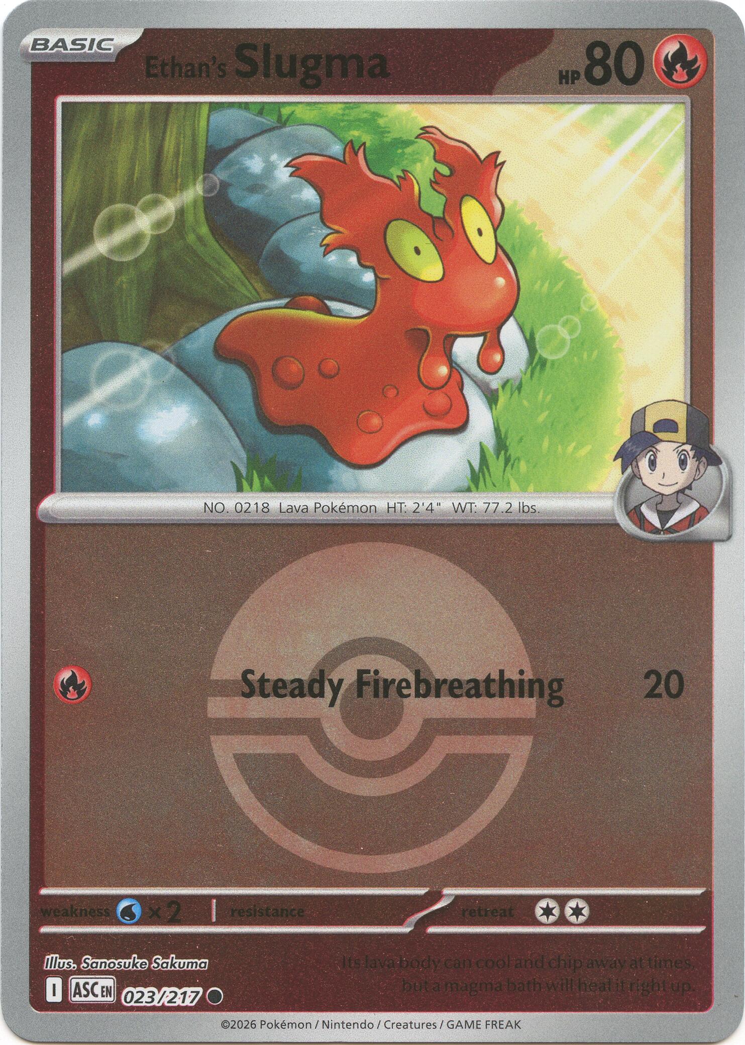 Ethan's Slugma (023/217) (Poke Ball) [Mega Evolution: Ascended Heroes] | Good Games Morley