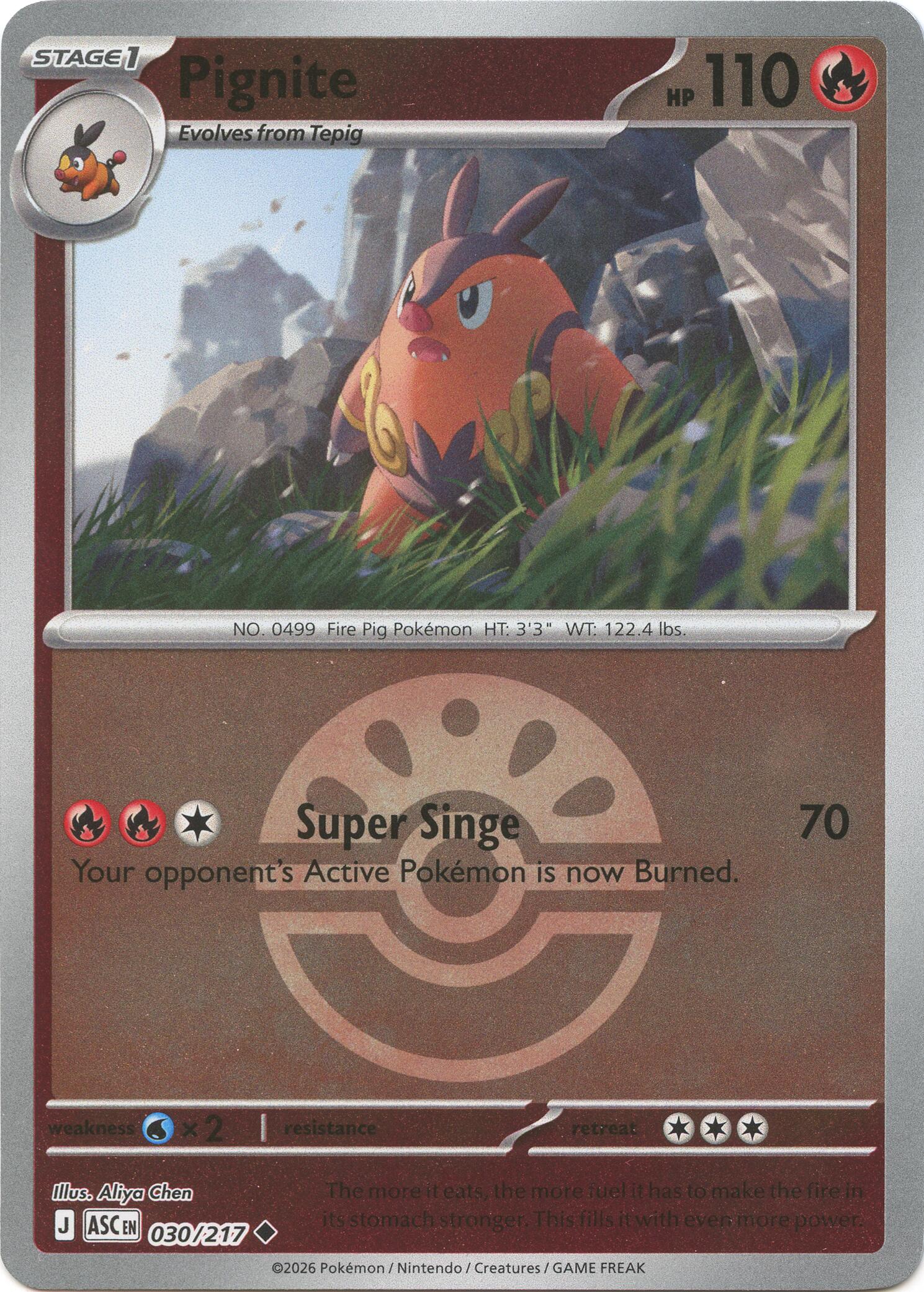 Pignite (030/217) (Friend Ball) [Mega Evolution: Ascended Heroes] | Good Games Morley