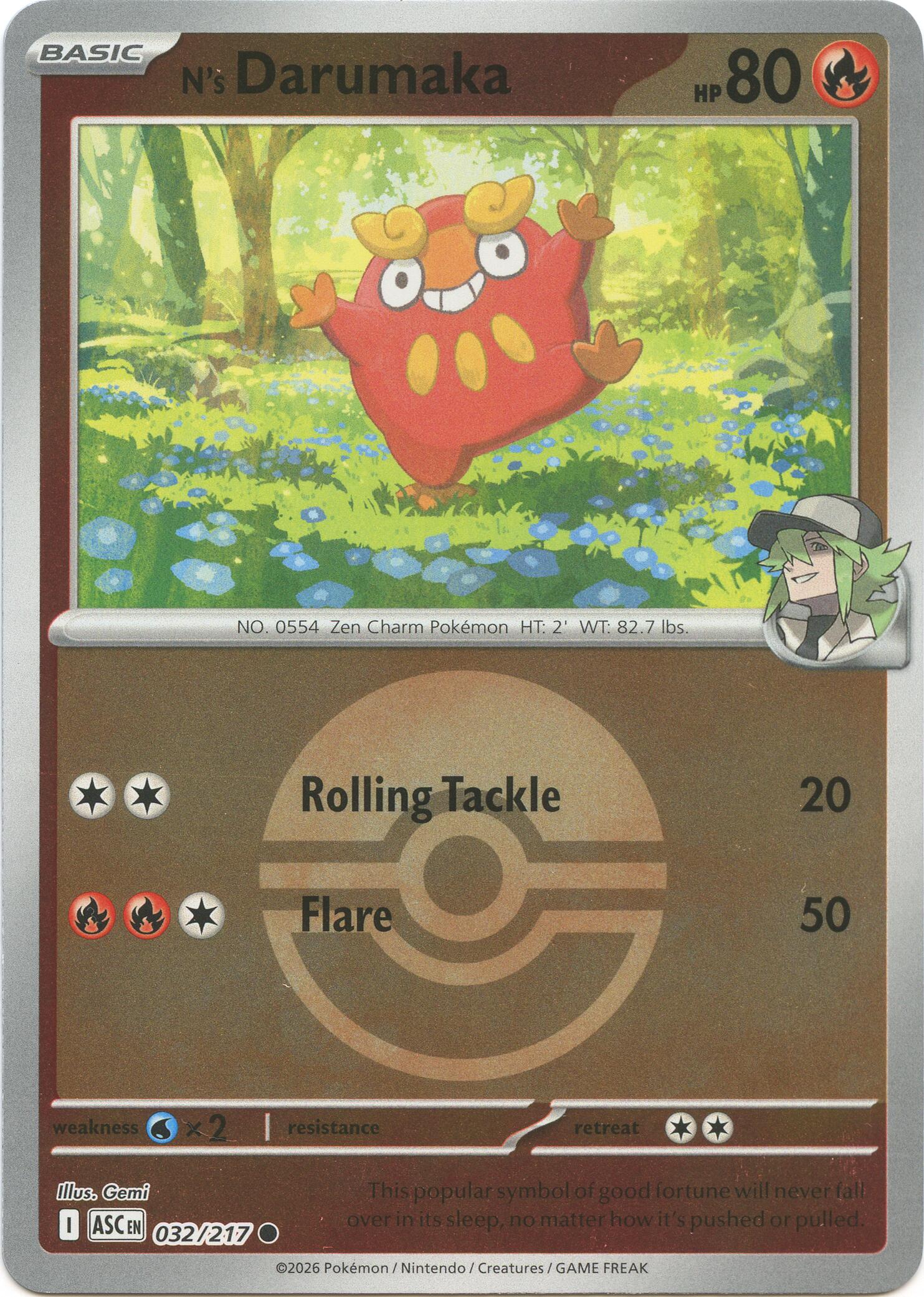 N's Darumaka (032/217) (Poke Ball) [Mega Evolution: Ascended Heroes] | Good Games Morley