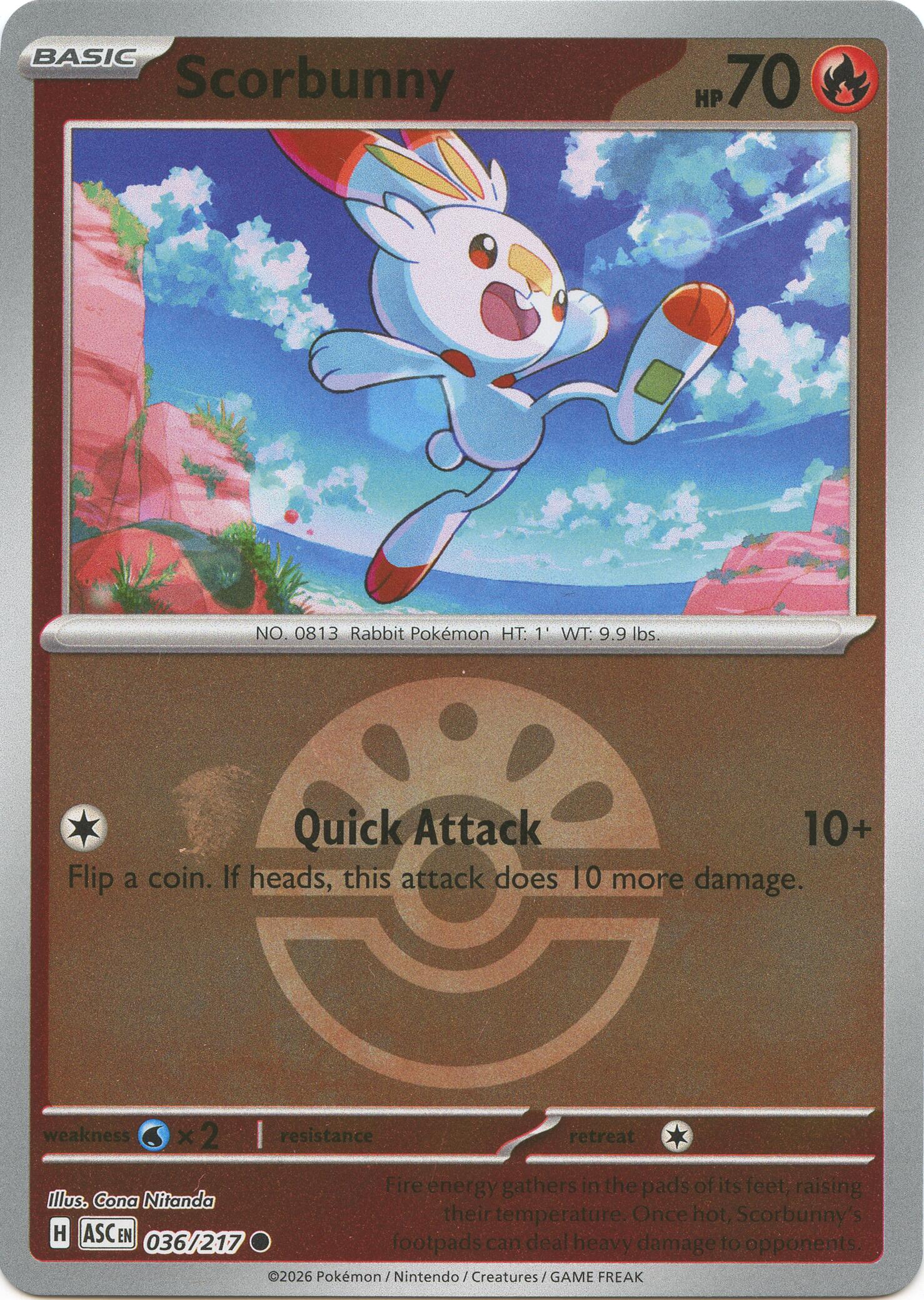 Scorbunny (036/217) (Friend Ball) [Mega Evolution: Ascended Heroes] | Good Games Morley
